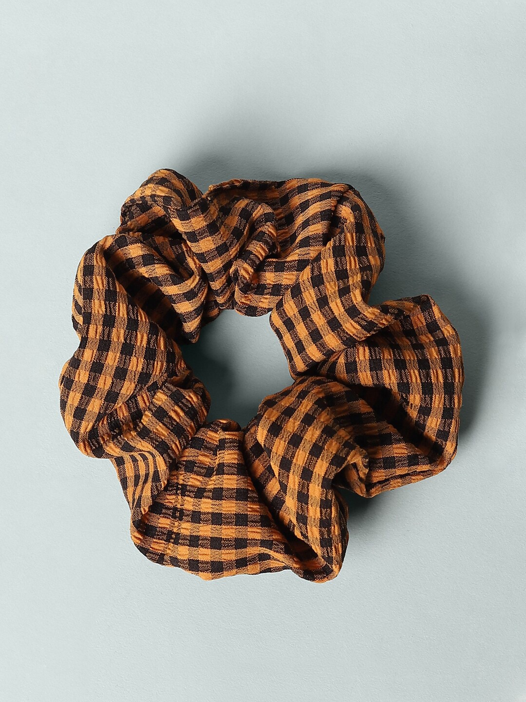 

ONLY Women Orange & Black Checked Scrunchies