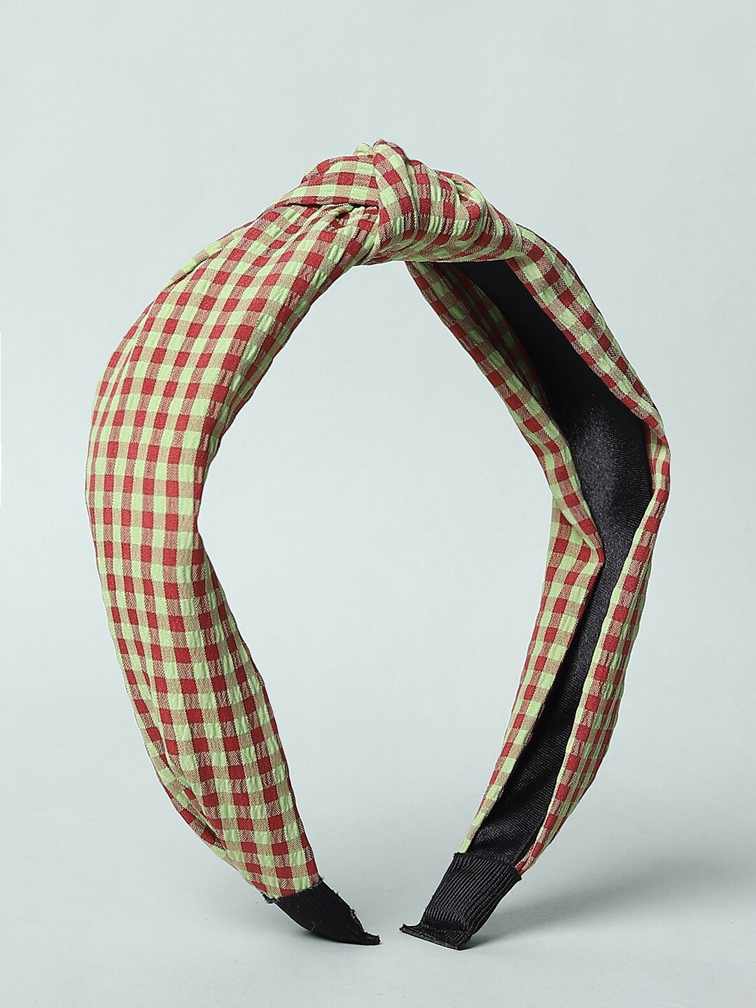 

ONLY Women Green & Red Checked Hairband