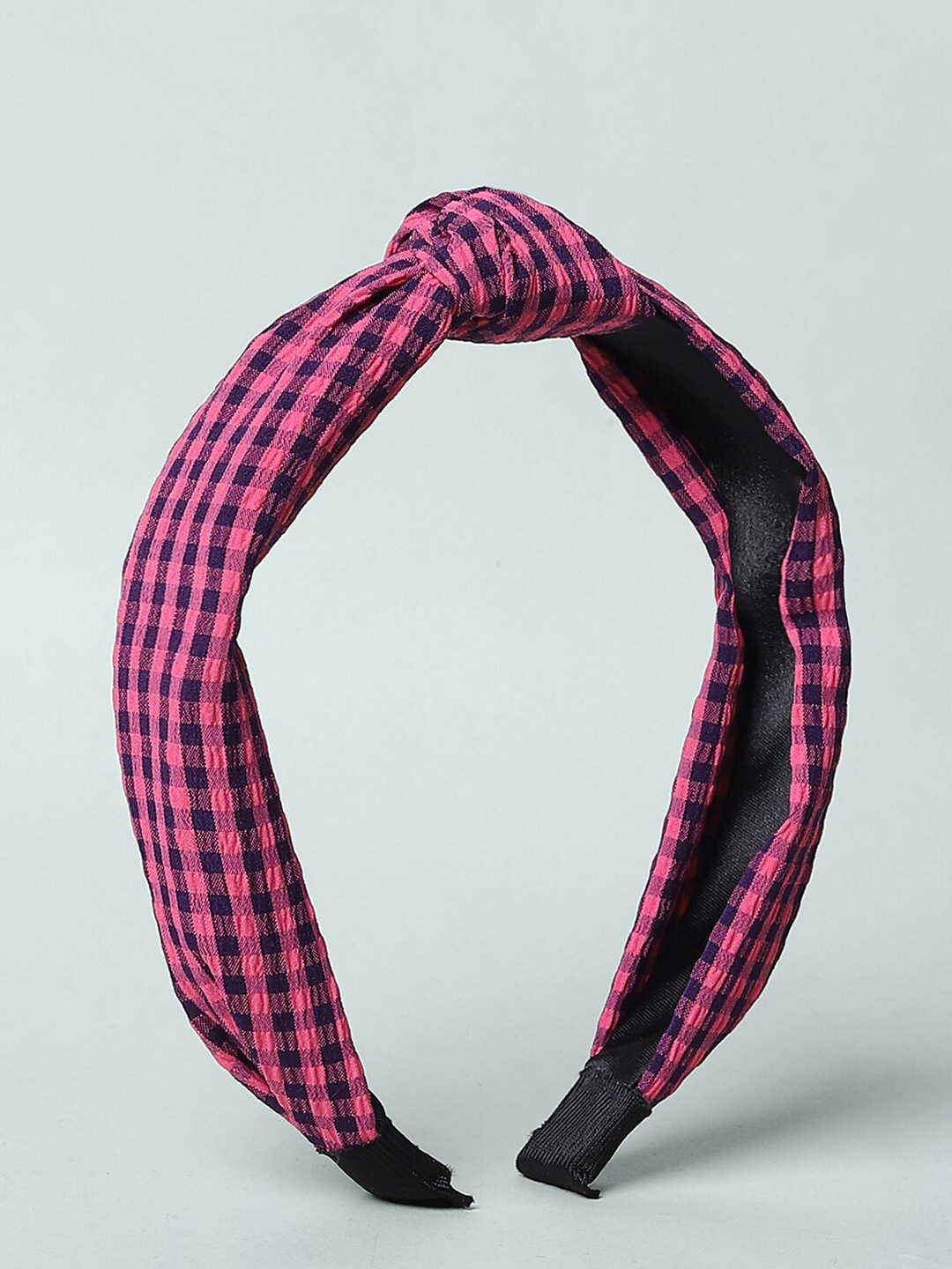 

ONLY Women Magenta & Black Checked Hair Band