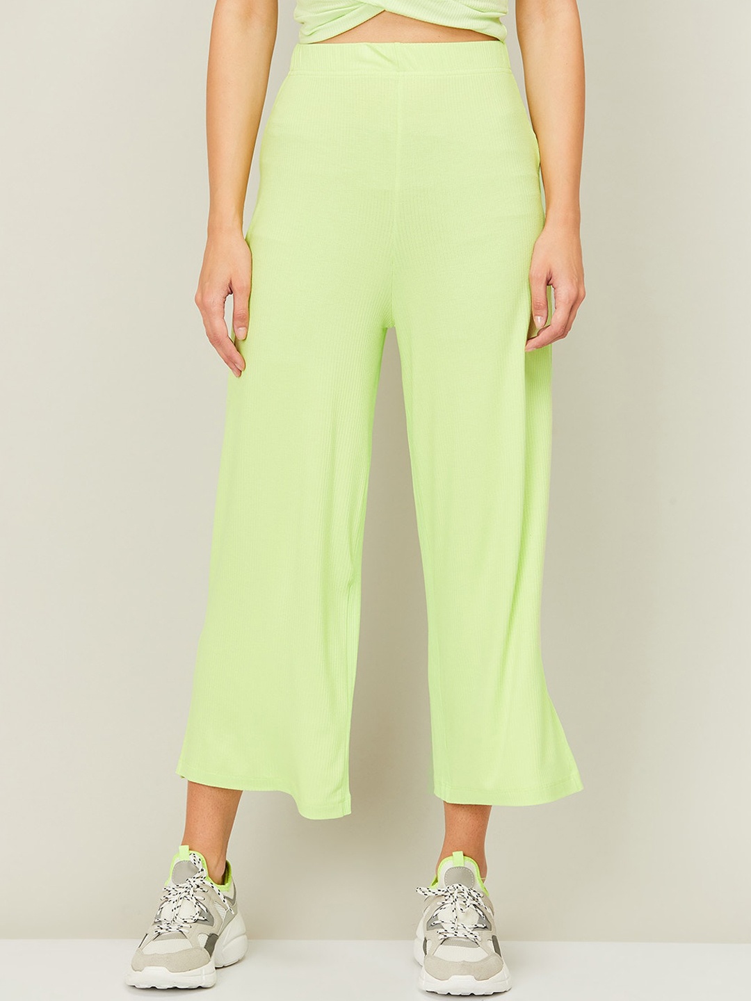 

Ginger by Lifestyle Women Lime Green Parallel Trousers