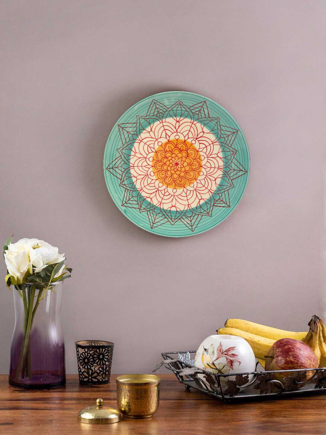 

EK BY EKTA KAPOOR Utkarsh Mandala Blue Ceramic Wall Plate