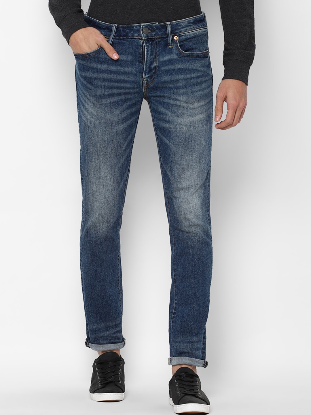

AMERICAN EAGLE OUTFITTERS Men Blue Skinny Fit Heavy Fade Jeans
