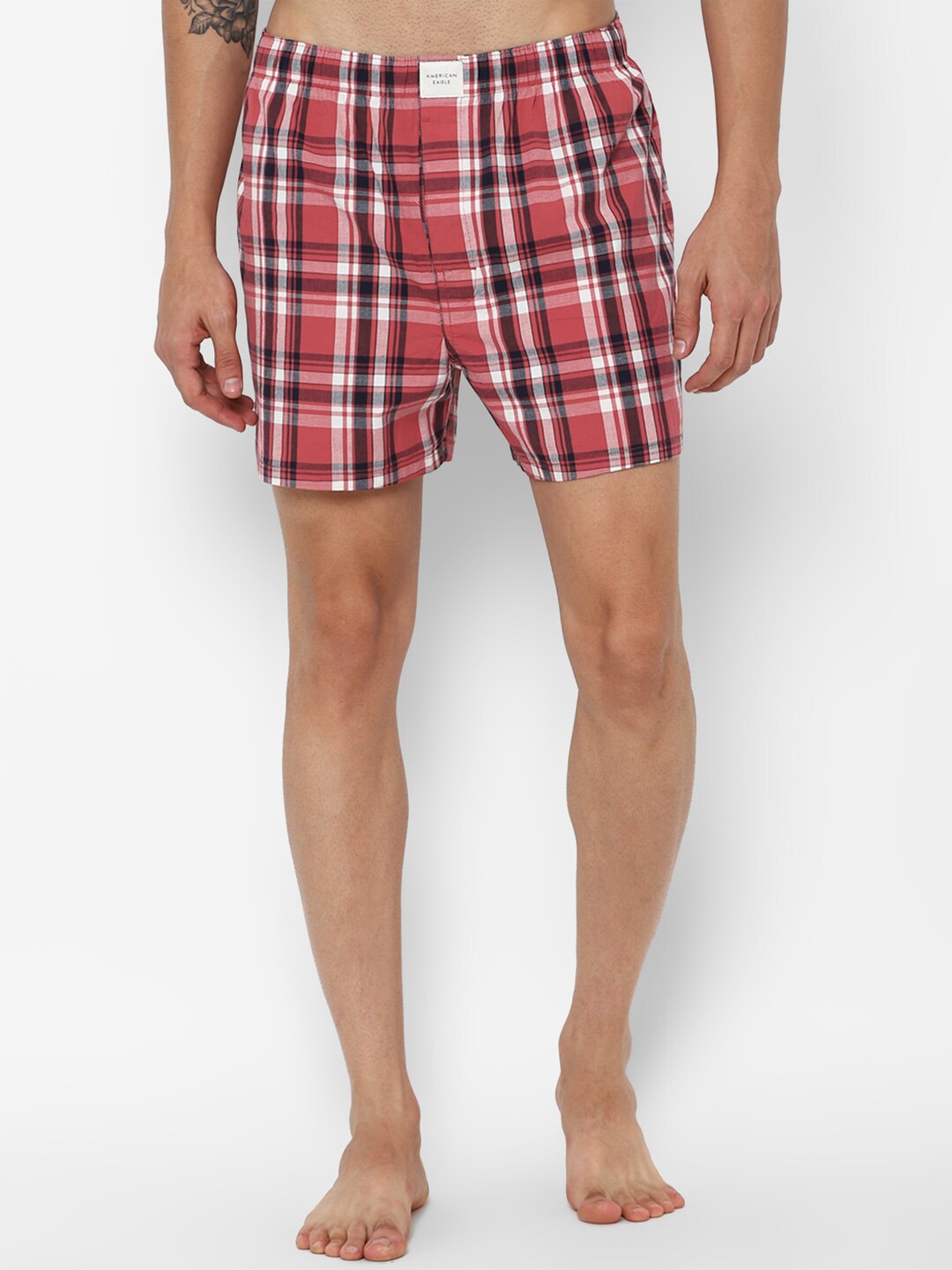 

AMERICAN EAGLE OUTFITTERS Men Red & White Checked Boxers