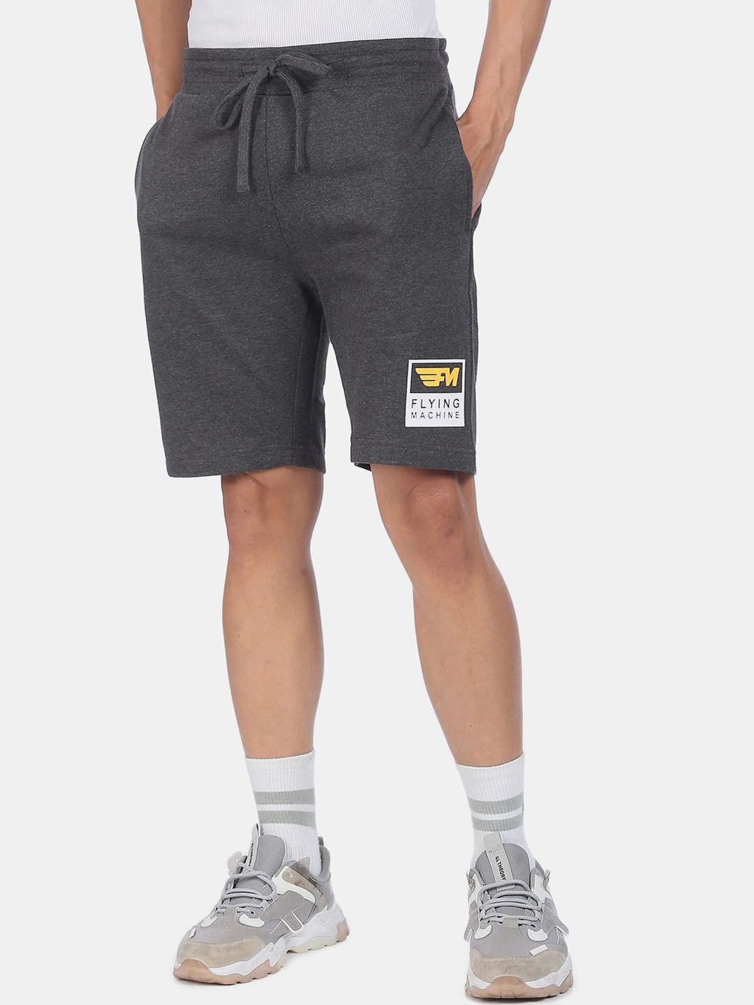 

Flying Machine Men Charcoal Solid Shorts