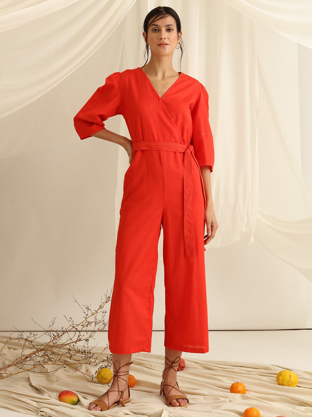

blue hour Women Red Solid Jumpsuit