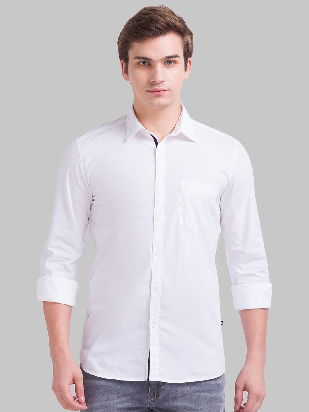 

Parx Men White Slim Fit Casual Shirt