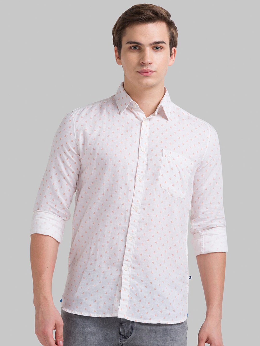 

Parx Men White Slim Fit Printed Casual Shirt