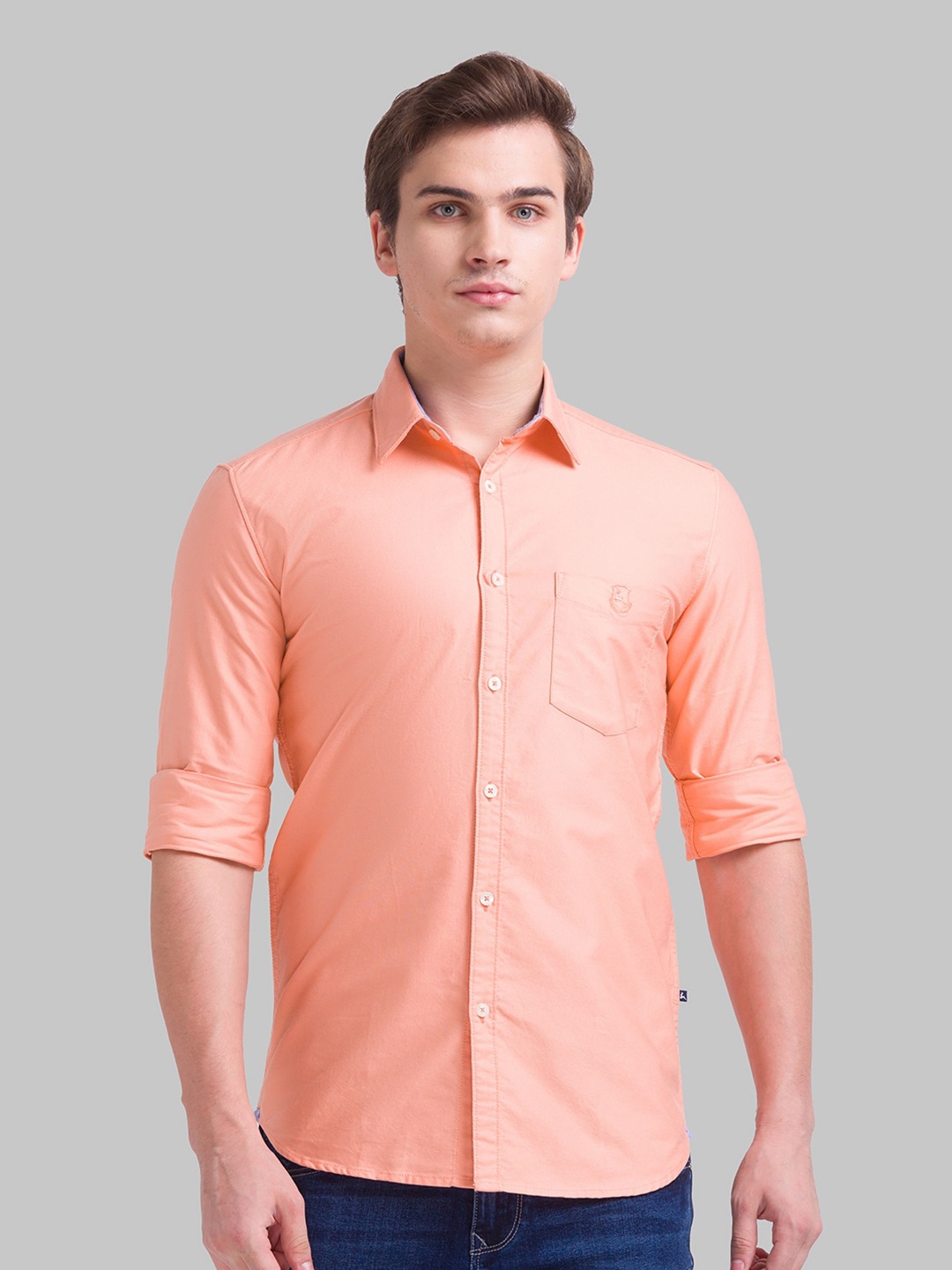 

Parx Men Orange Slim Fit Casual Shirt