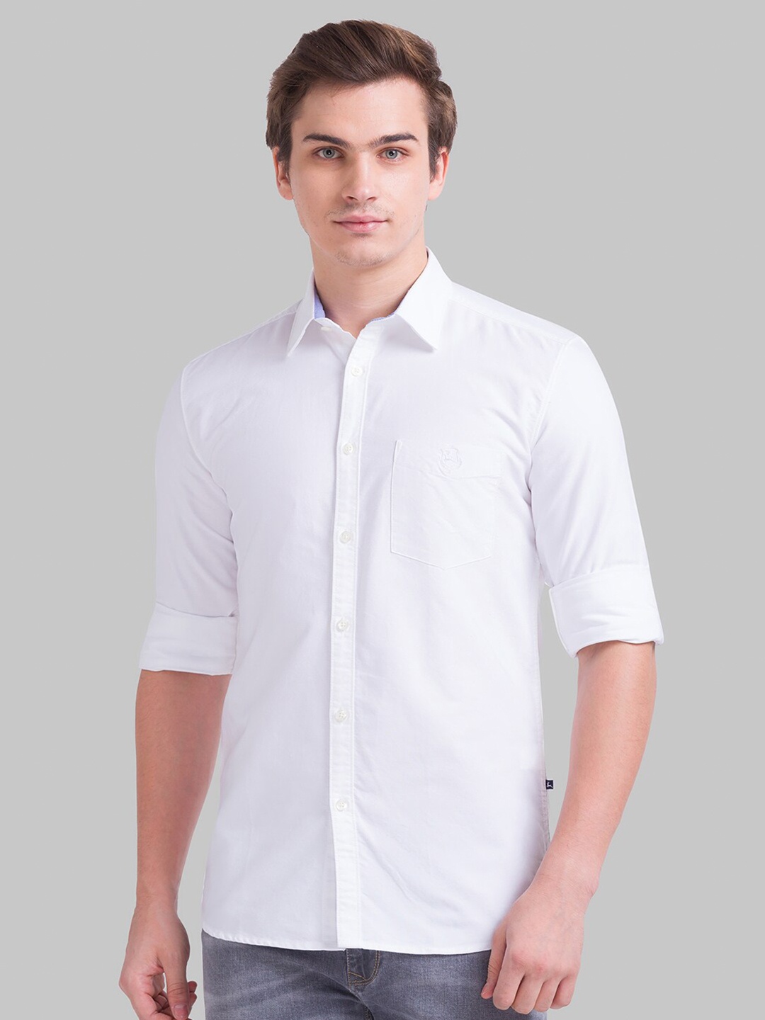 

Parx Men White Slim Fit Cotton Casual Shirt