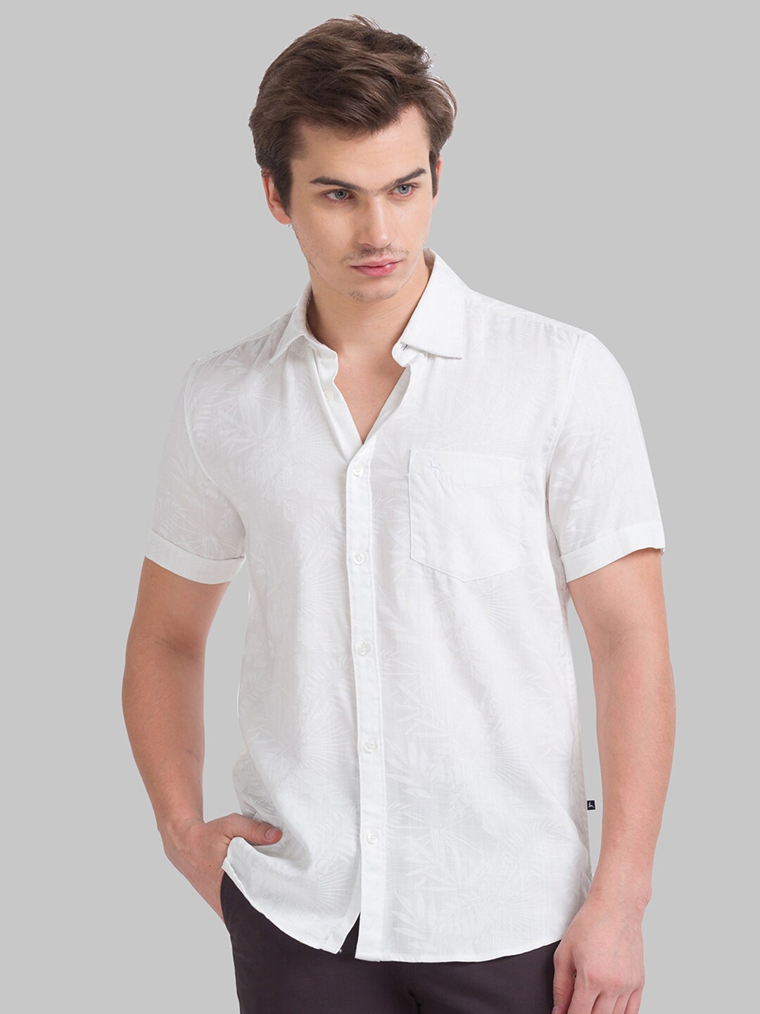 

Parx Men White Slim Fit Casual Shirt