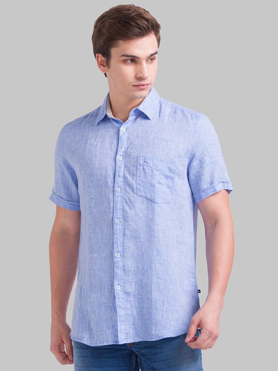 

Parx Men Blue Slim Fit Casual Shirt