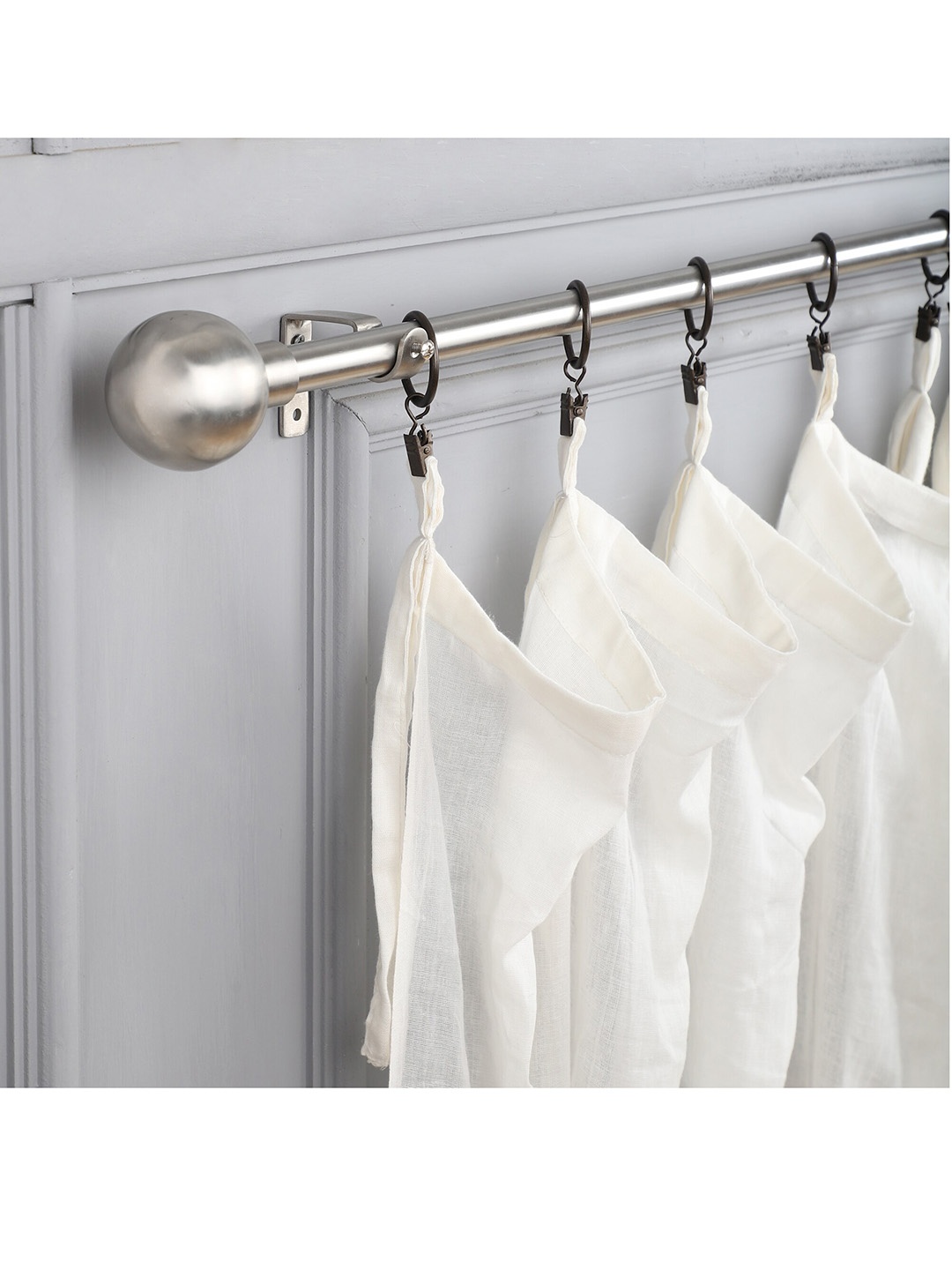 

The Decor Mart Steel-Toned Extendable Curtain Rods With Brackets