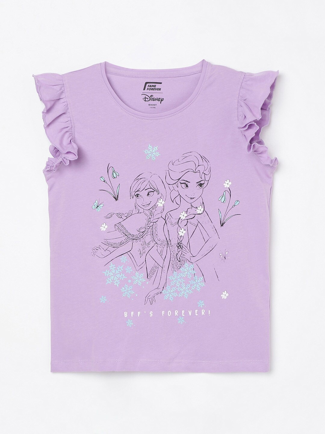 

Fame Forever by Lifestyle Purple Disney Princess Print Cotton Top