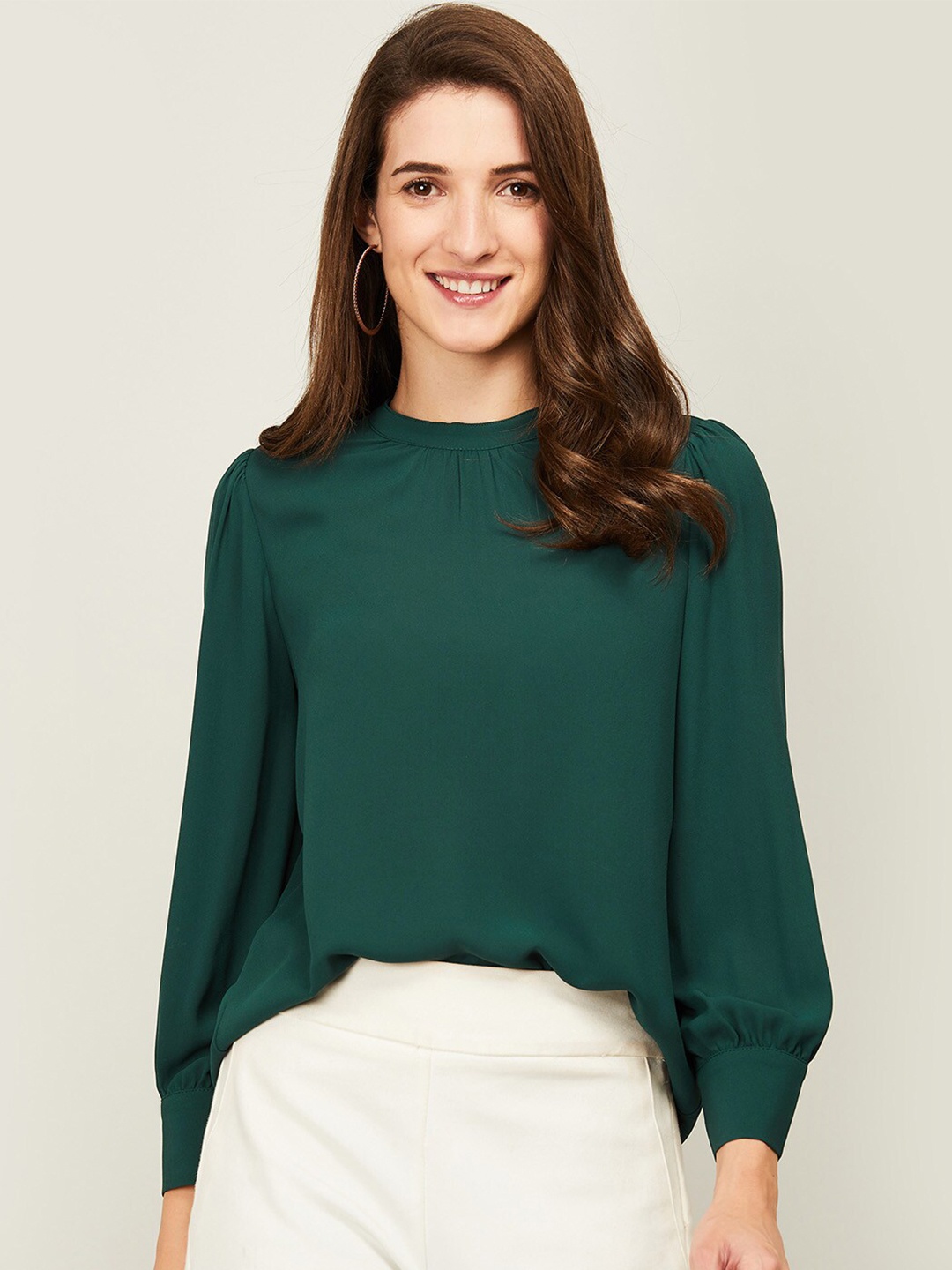 

Bossini Green Cuffed Sleeve Top