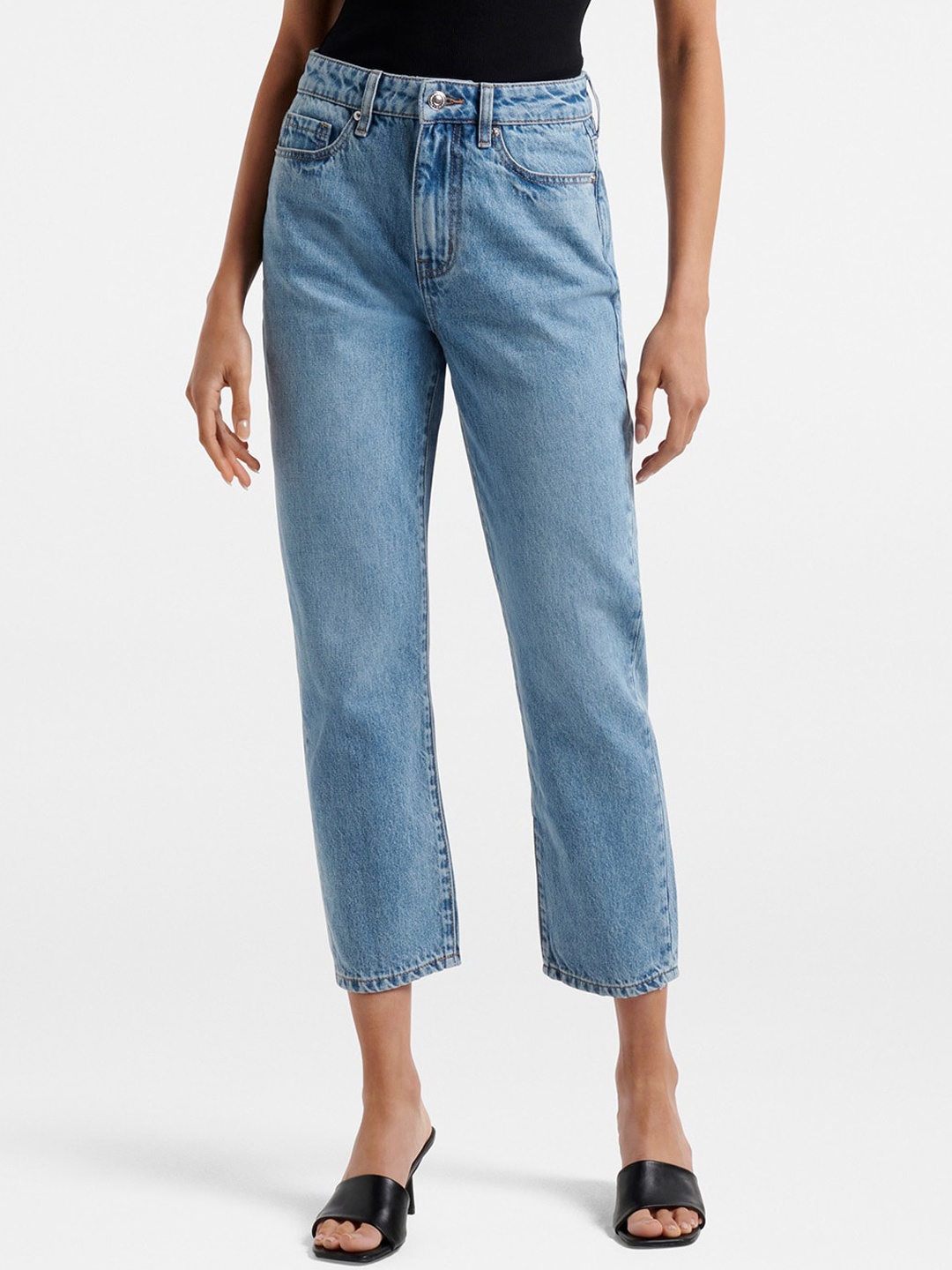 

Forever New Women Blue Slim Fit High-Rise Heavy Fade Stretchable Jeans