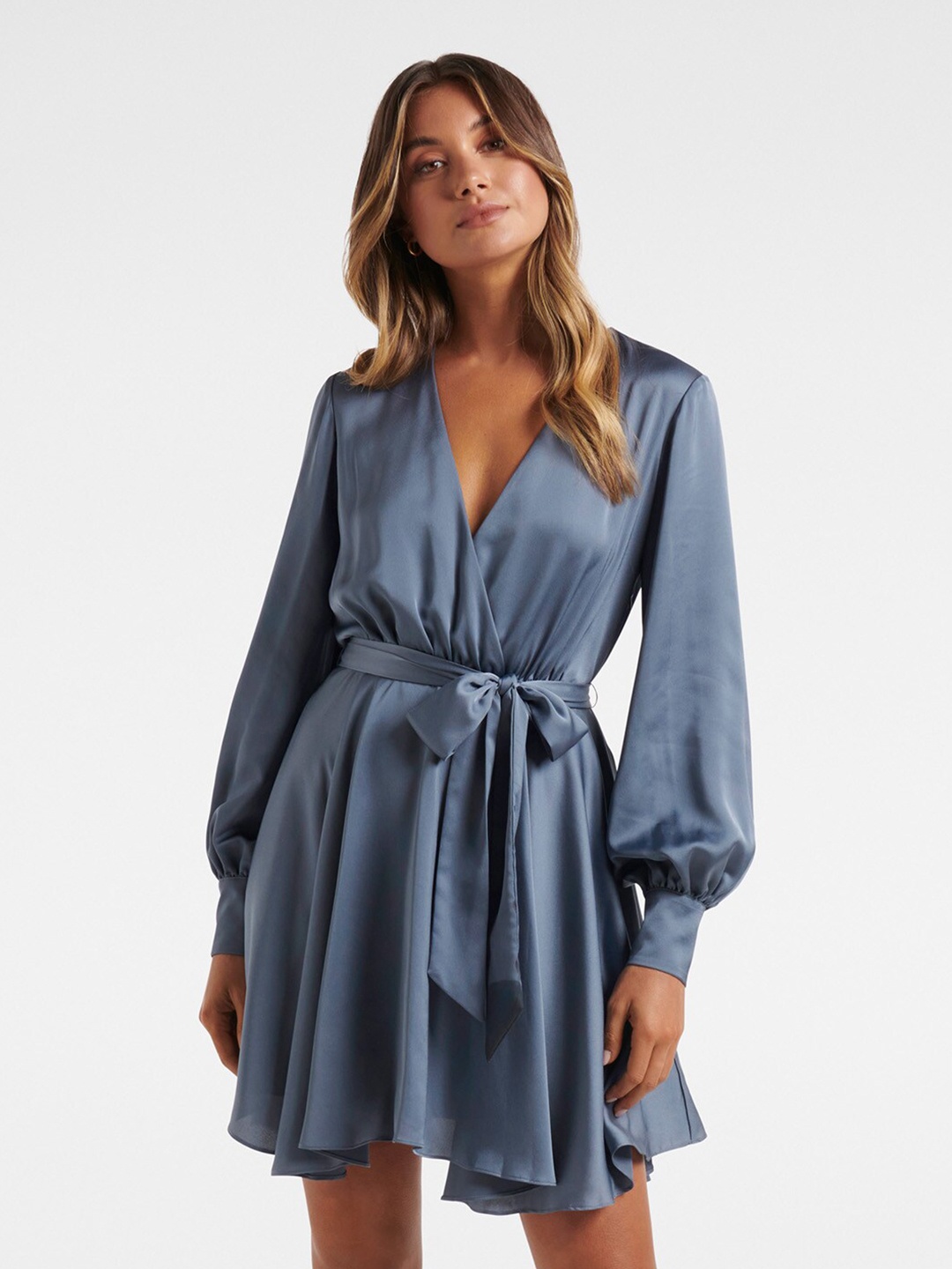 

Forever New Blue Satin Dress