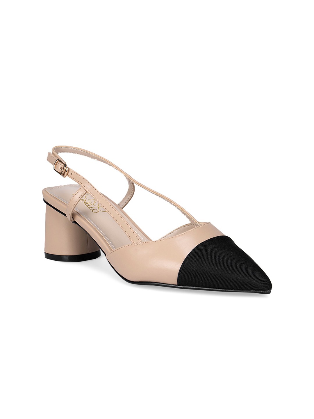 

ROSSO BRUNELLO Beige Colourblocked Block Pumps