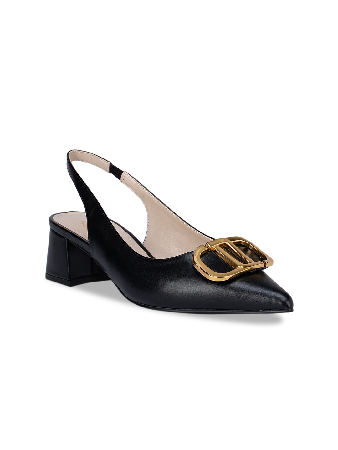 

ROSSO BRUNELLO Black Solid Block Pumps