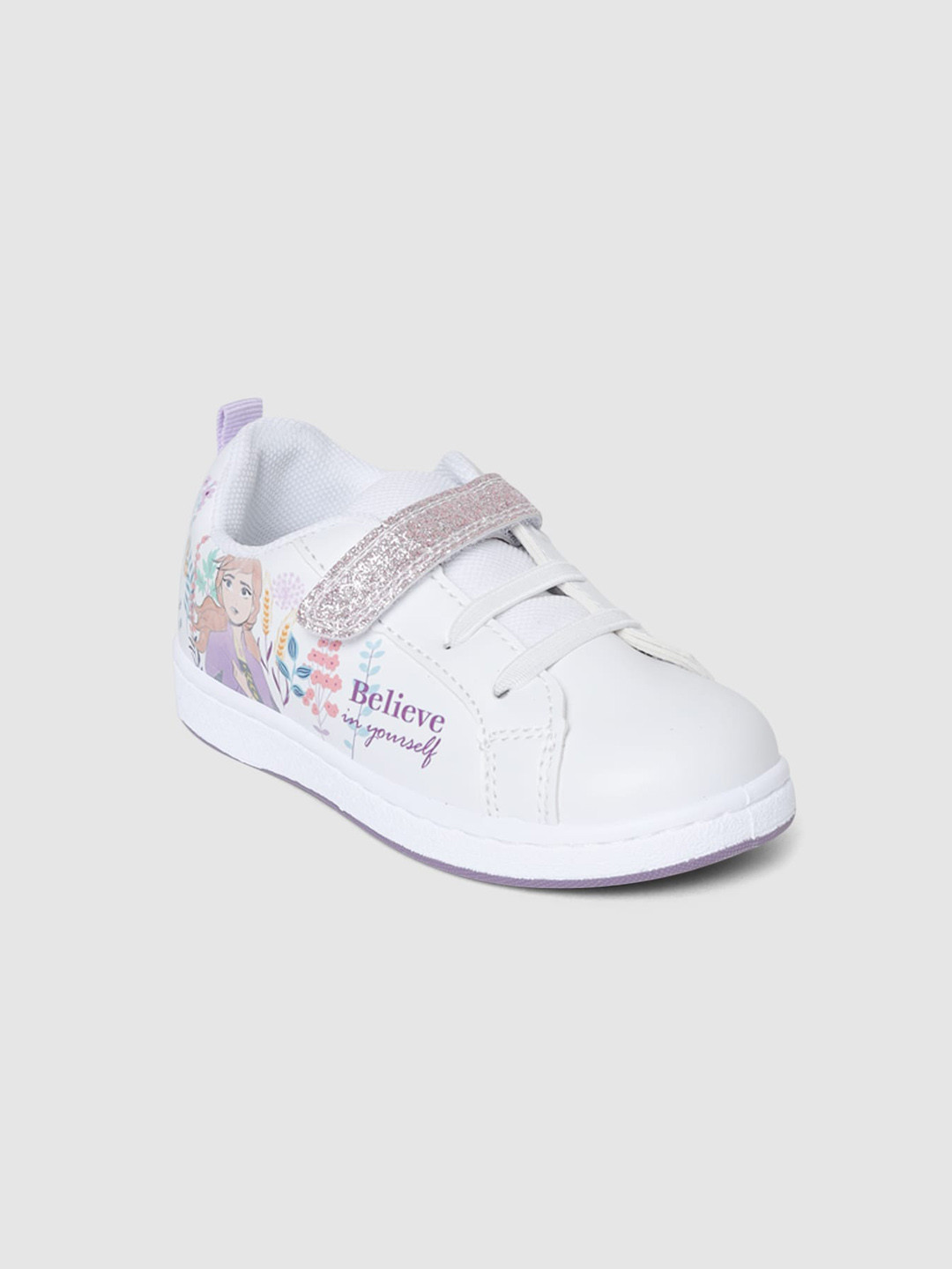 

shoexpress Girls White & Purple Frozen Printed PU Sneakers