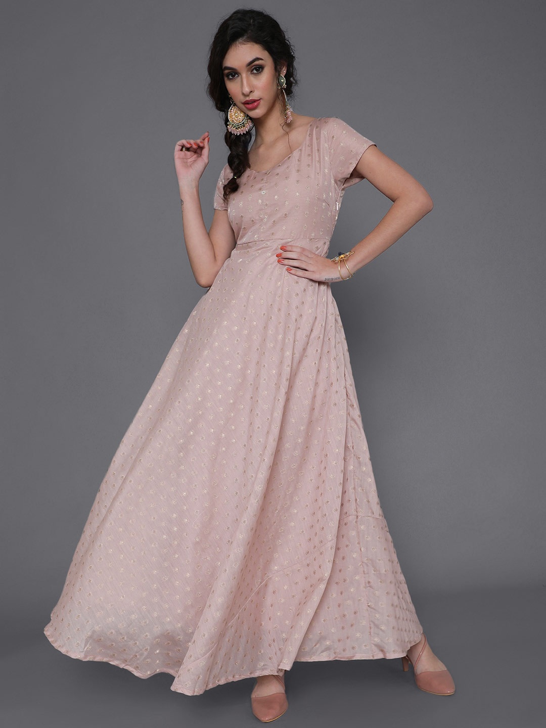 

saubhagya Nude-Coloured Maxi Dress