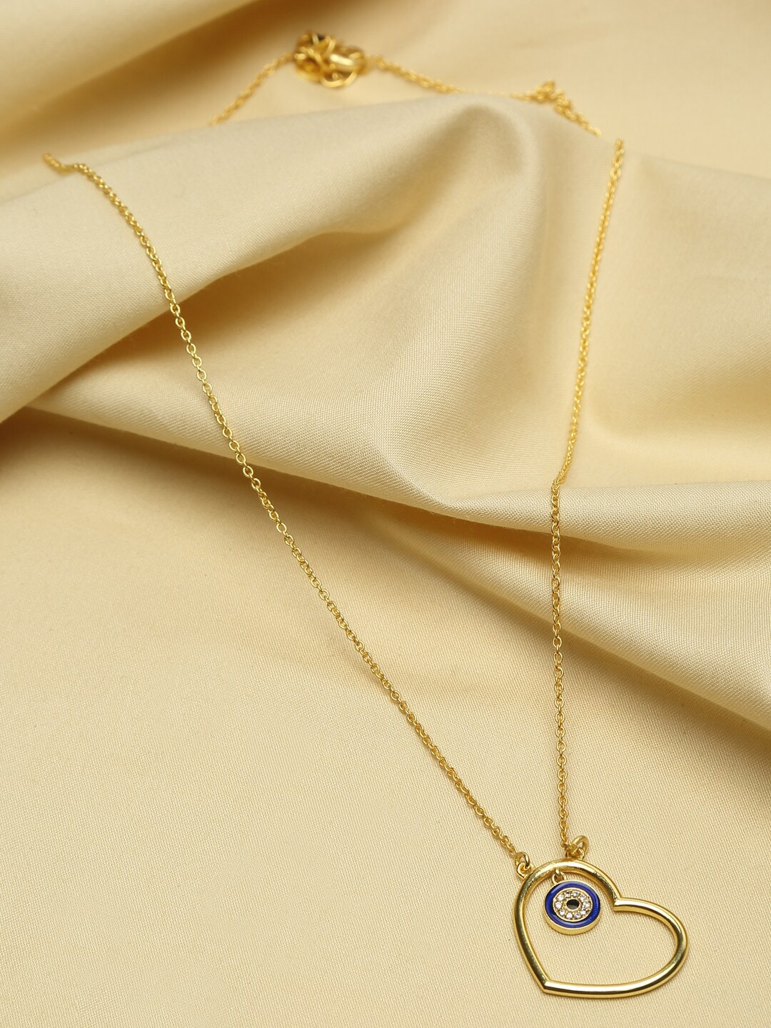 

EK BY EKTA KAPOOR Women 22K Gold Plated Blue Evils Eye Charm Chain