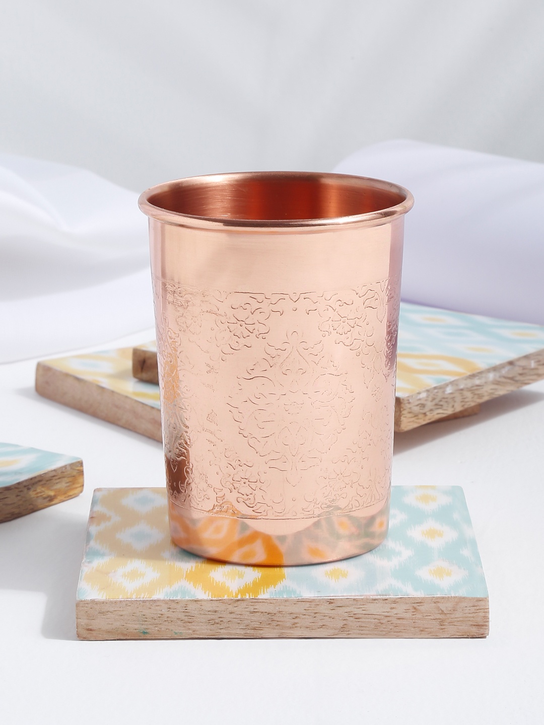 

EK BY EKTA KAPOOR Copper-Toned Mandala Engraved Matte Mug 300ml
