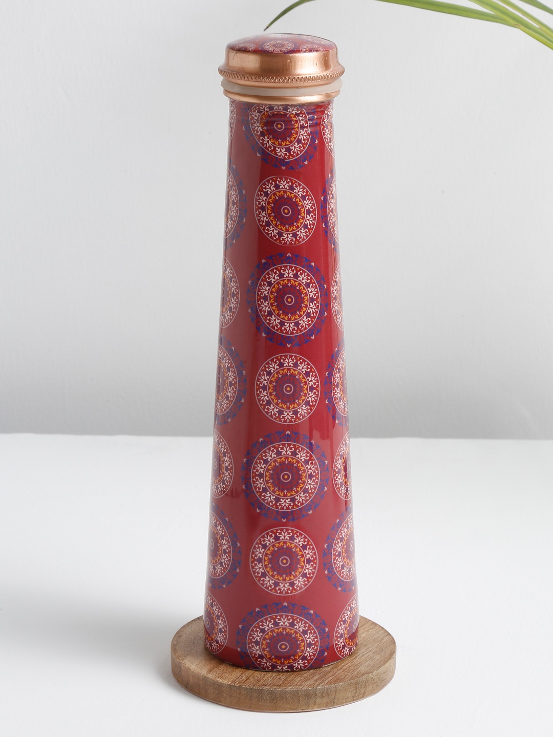 

EK BY EKTA KAPOOR Maroon & White Enamel Printed Copper Bottle - 1 L