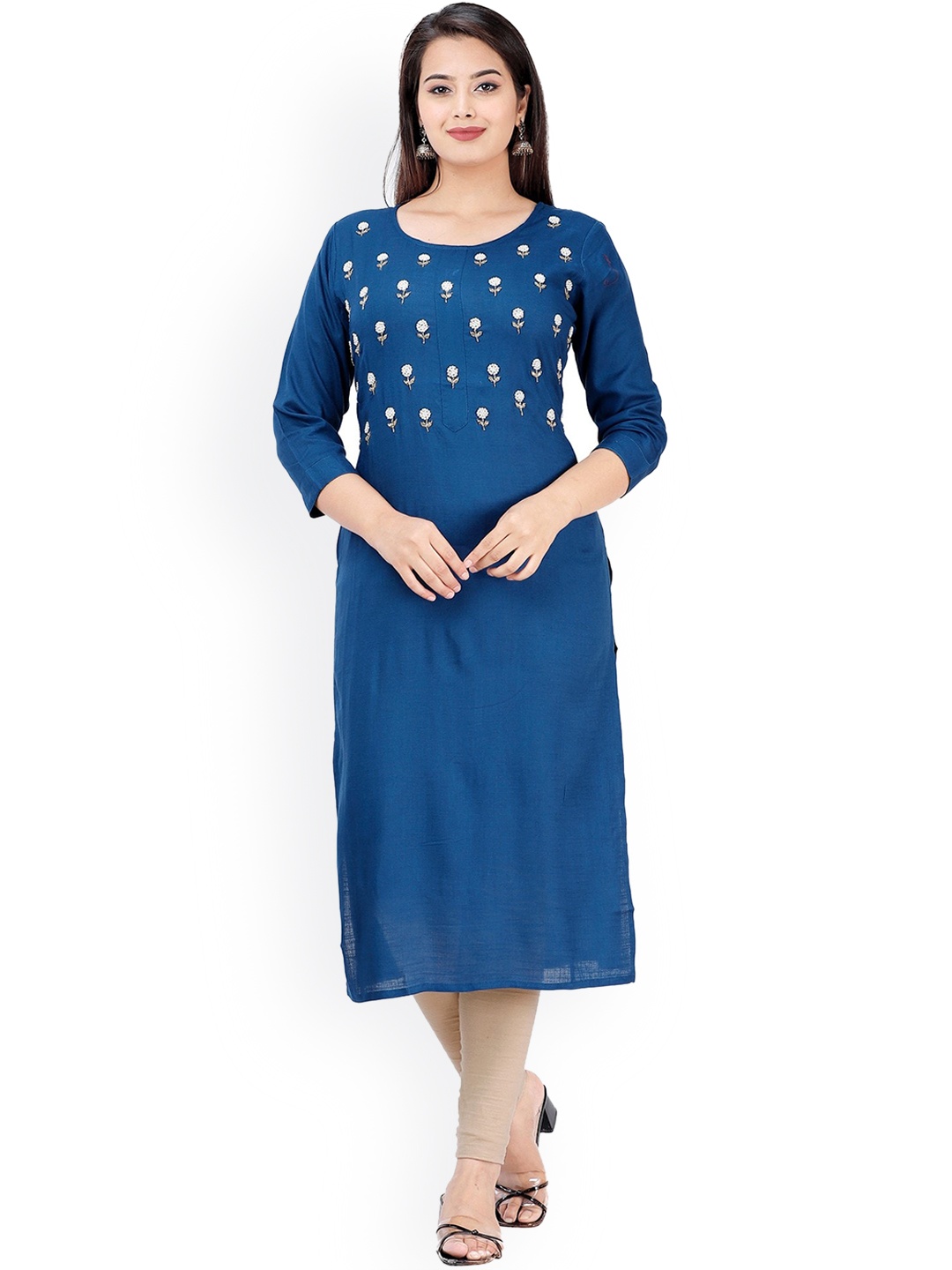 

KALINI Women Teal Embellished Kurta