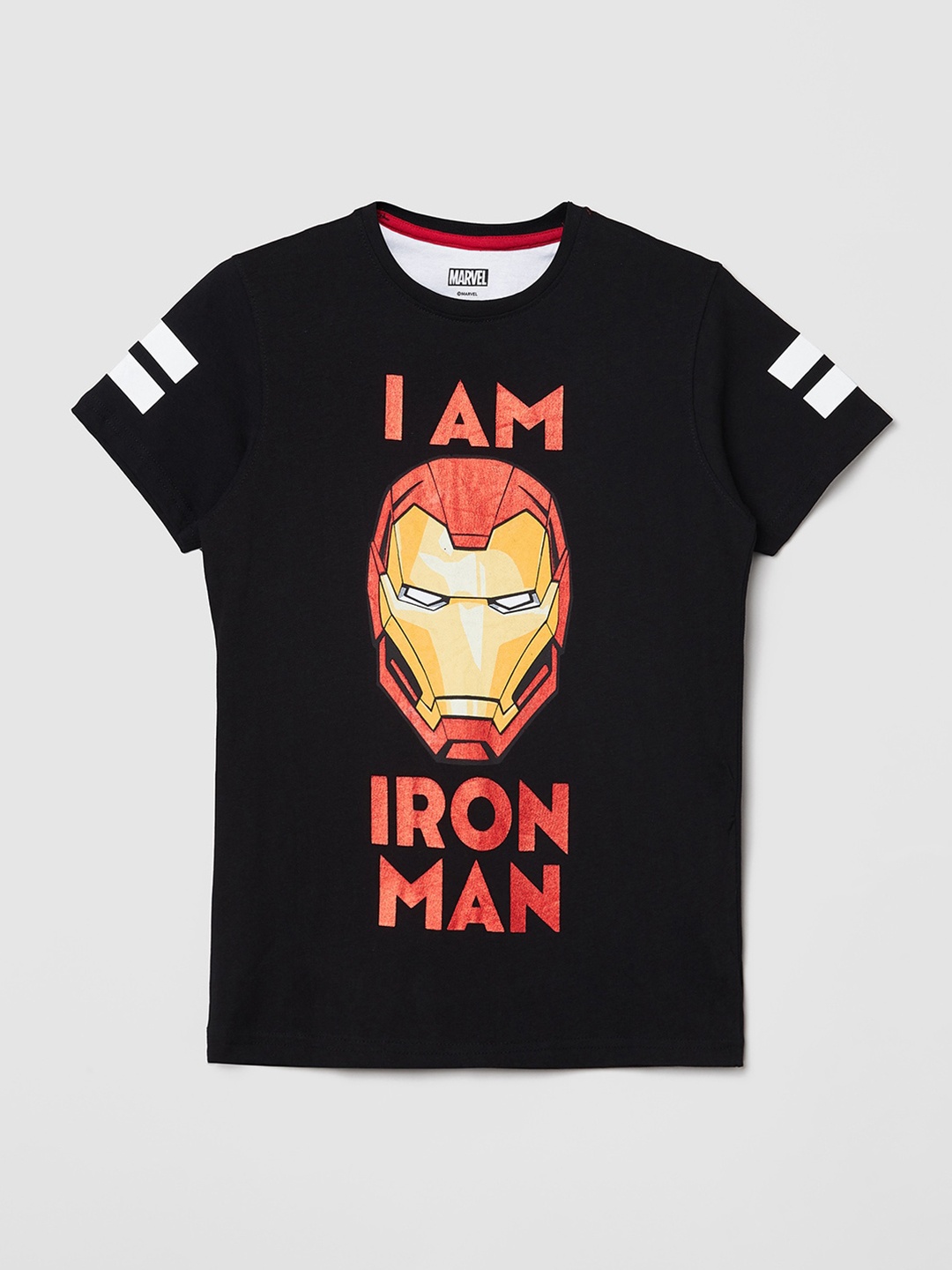 

max Boys Black Graphic Printed Cotton T-shirt