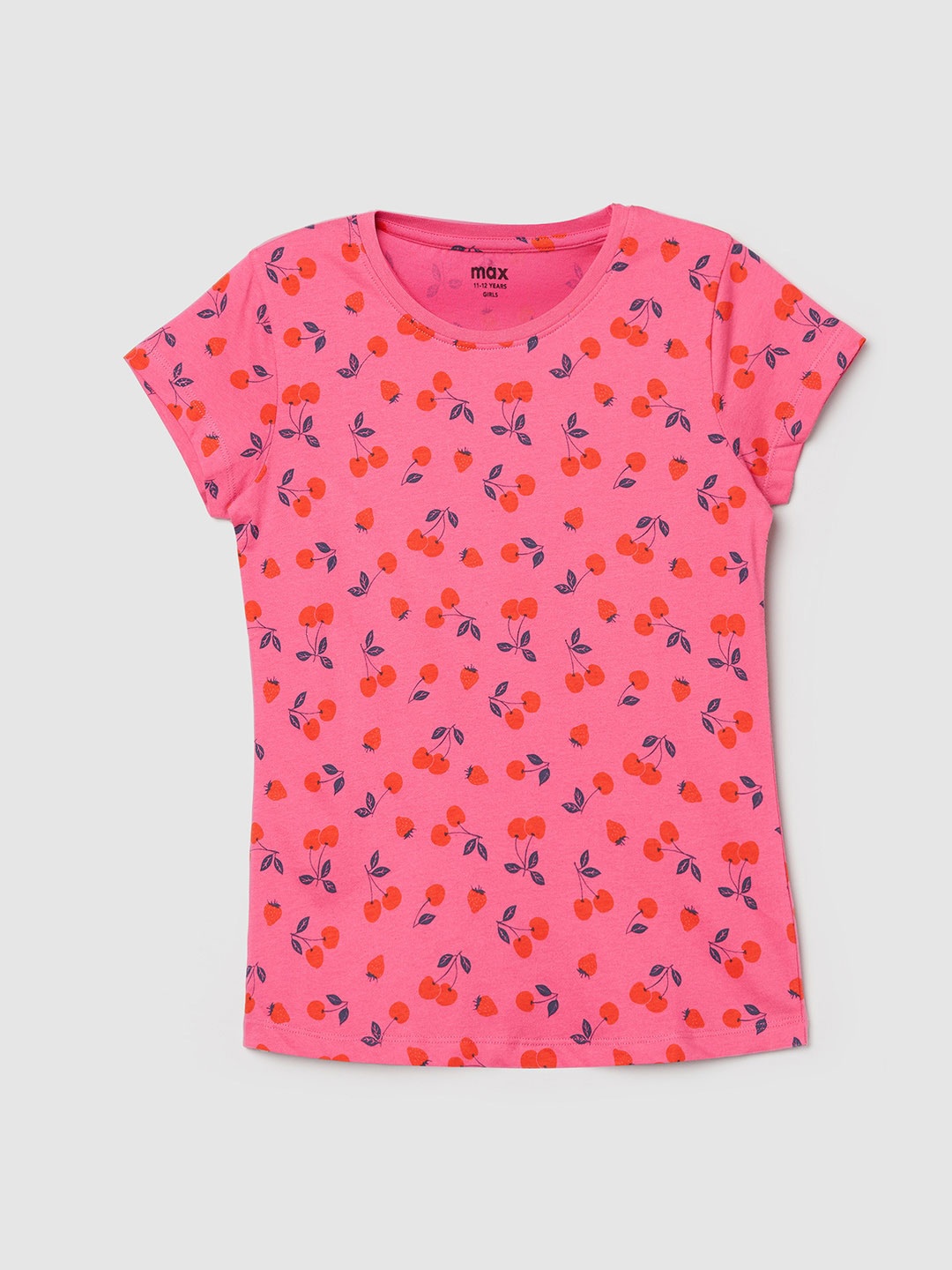 

max Girls Pink Printed Cotton Top