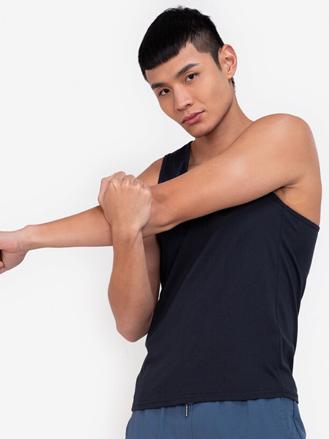 

ZALORA ACTIVE Men Navy Blue Racerback Tank T-shirt