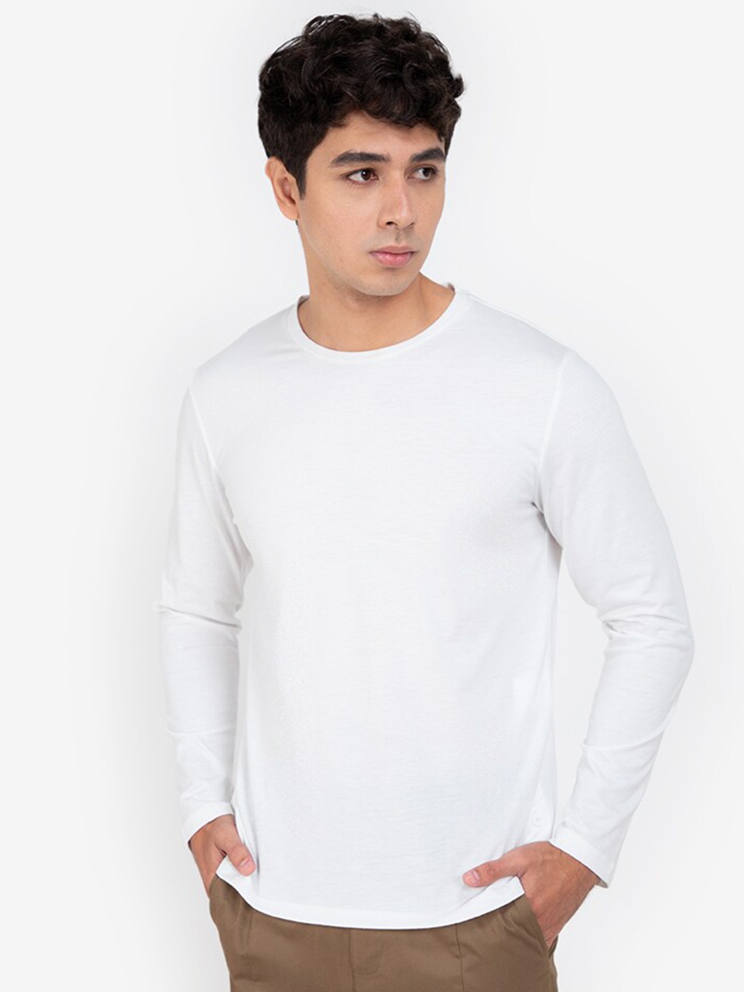 

ZALORA BASICS Men White Solid T Shirt