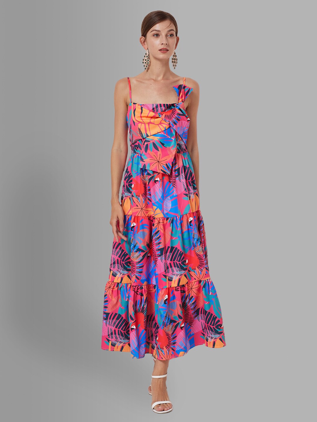 

JC Collection Women Pink & Blue Sleeveless Maxi Midi Dress