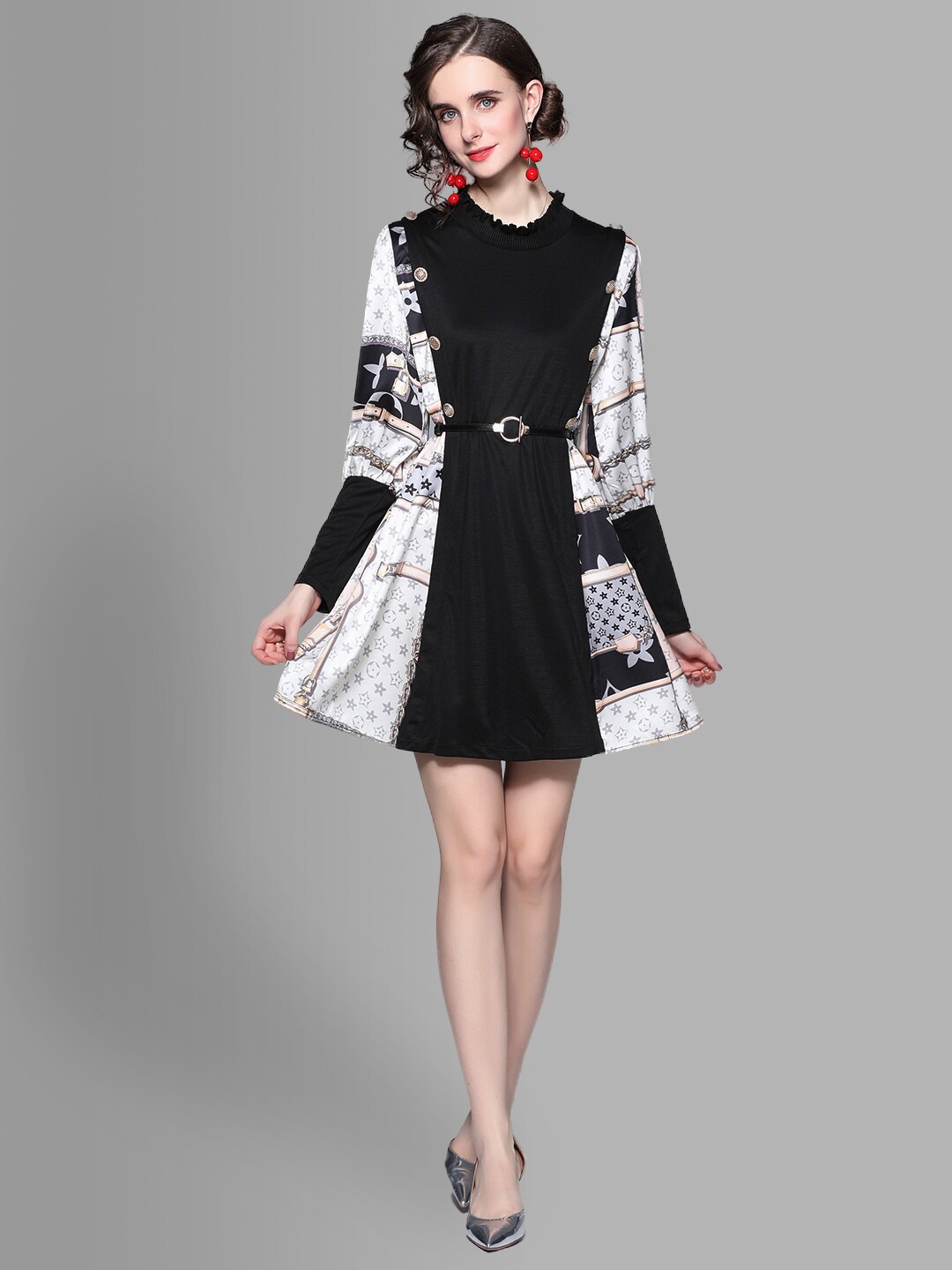 

JC Collection Black & White Dress