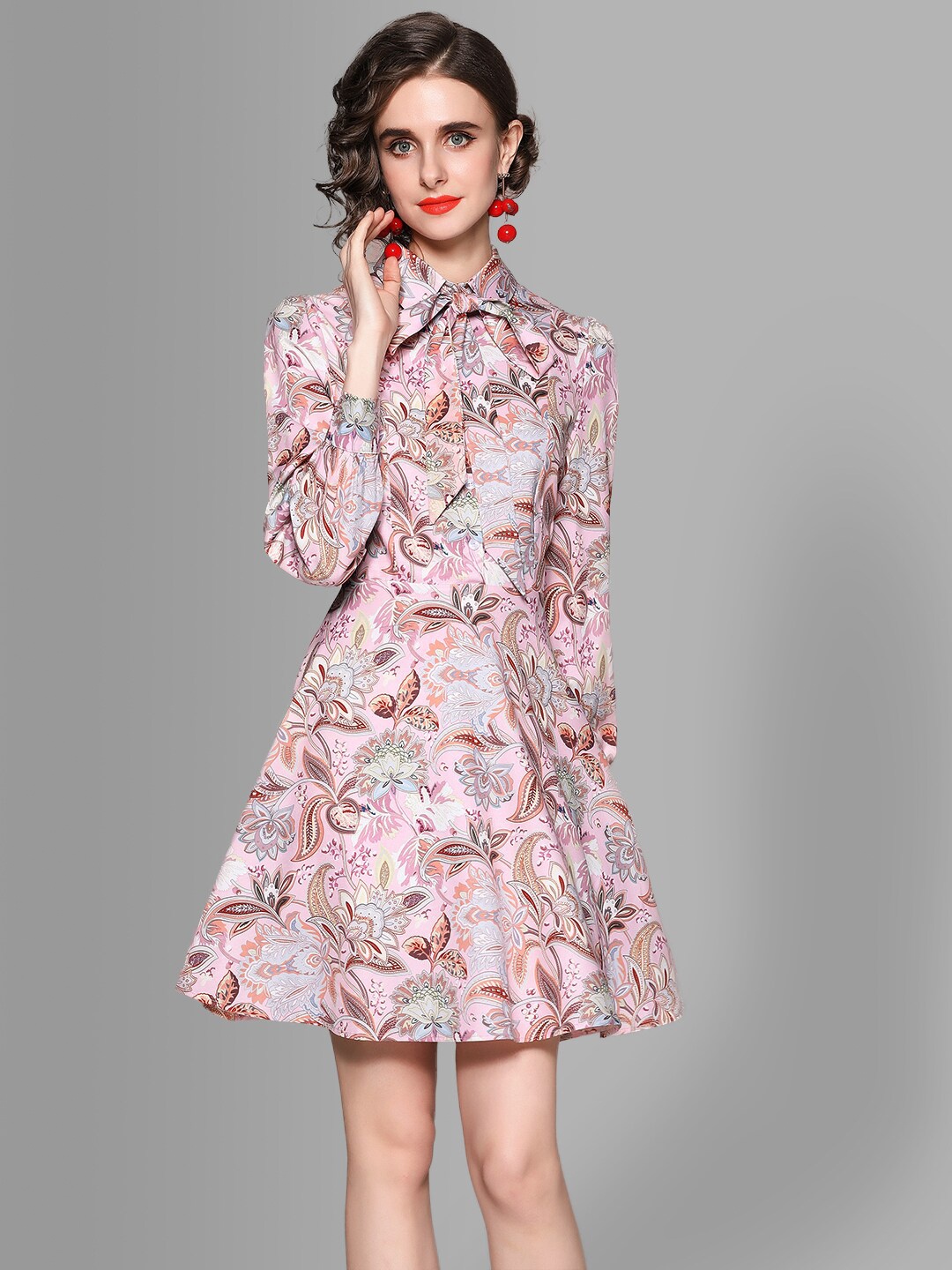 

JC Collection Pink & White Floral Printed Dress