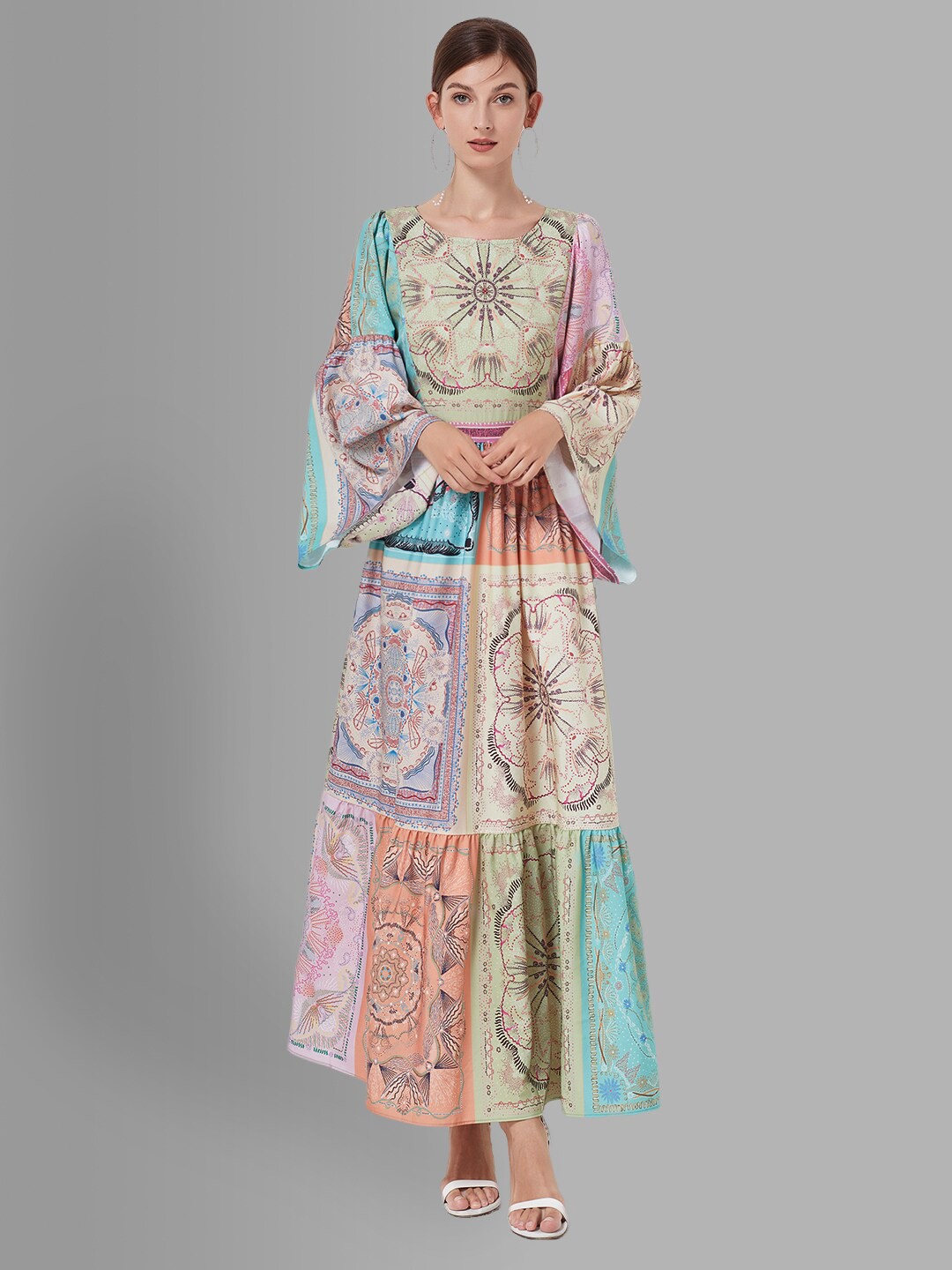 

JC Collection Green Ethnic Motifs Maxi Dress