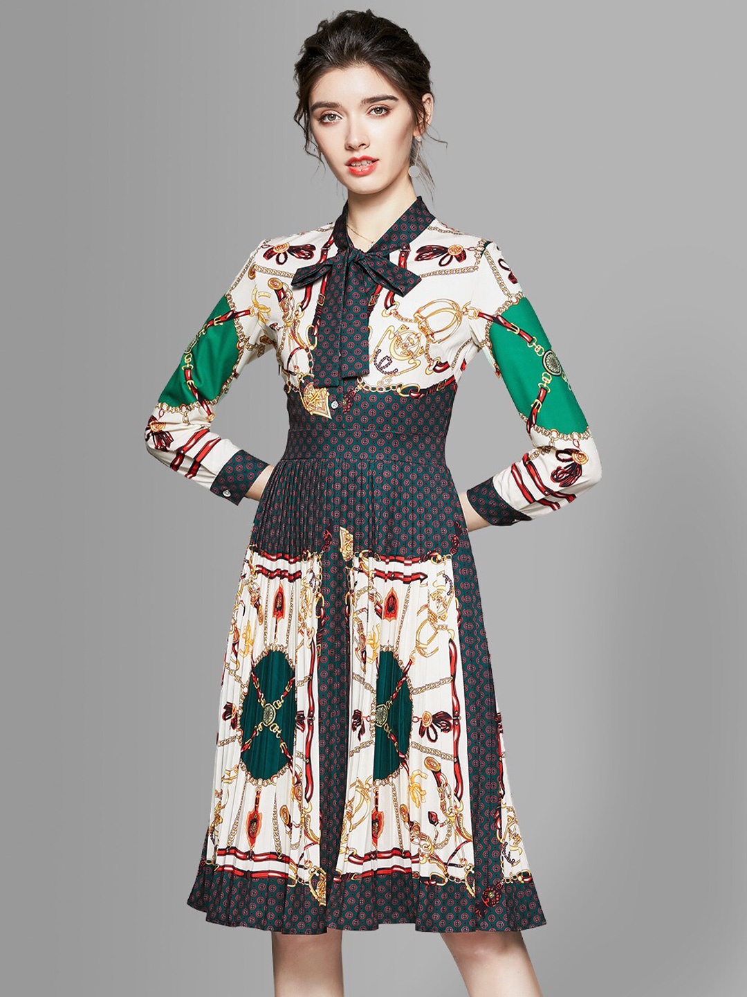 

JC Collection Women Multicoloured Floral Printed Fit & Flare Dress, Multi