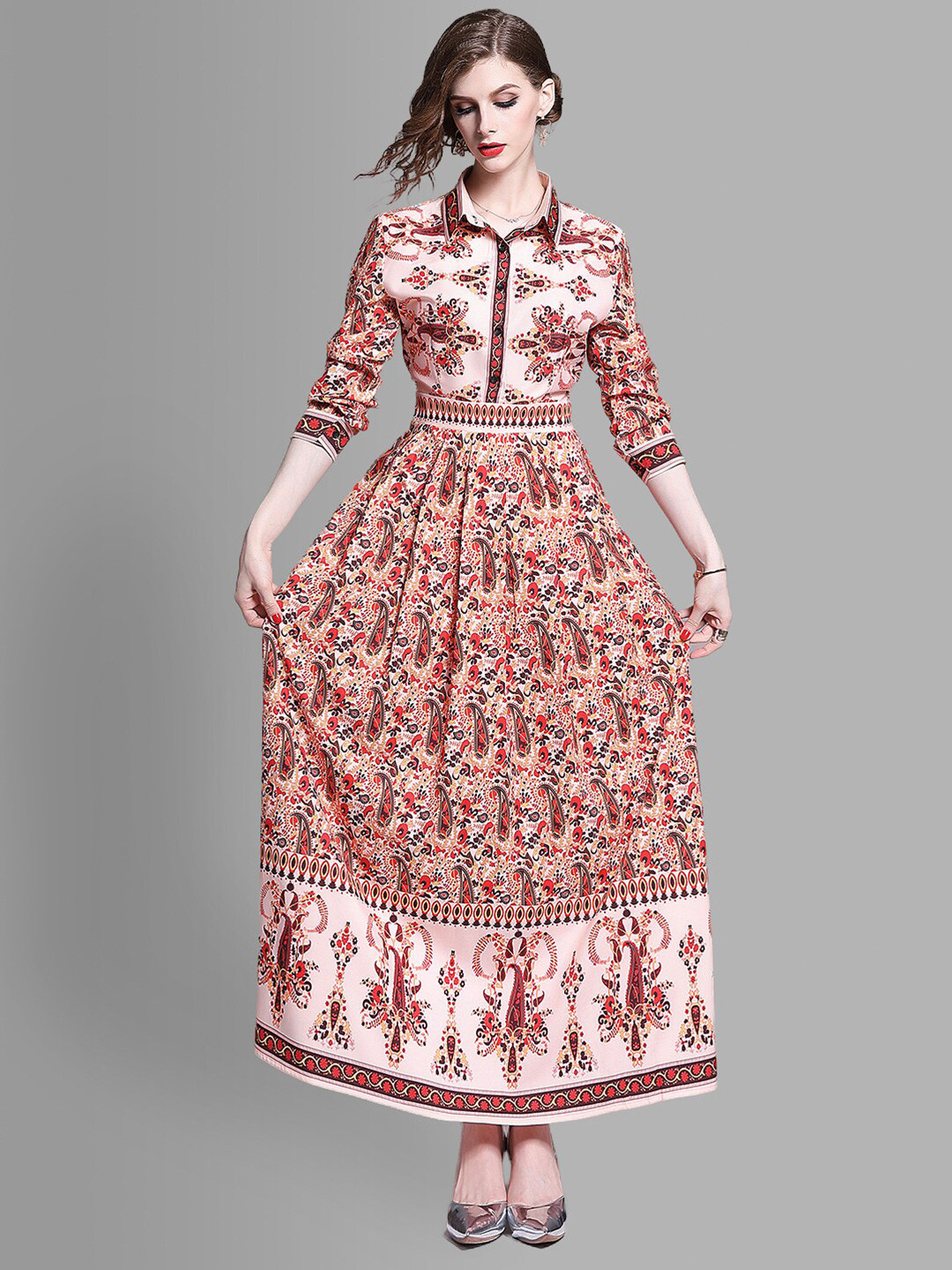 

JC Collection White & Red Floral Maxi Dress