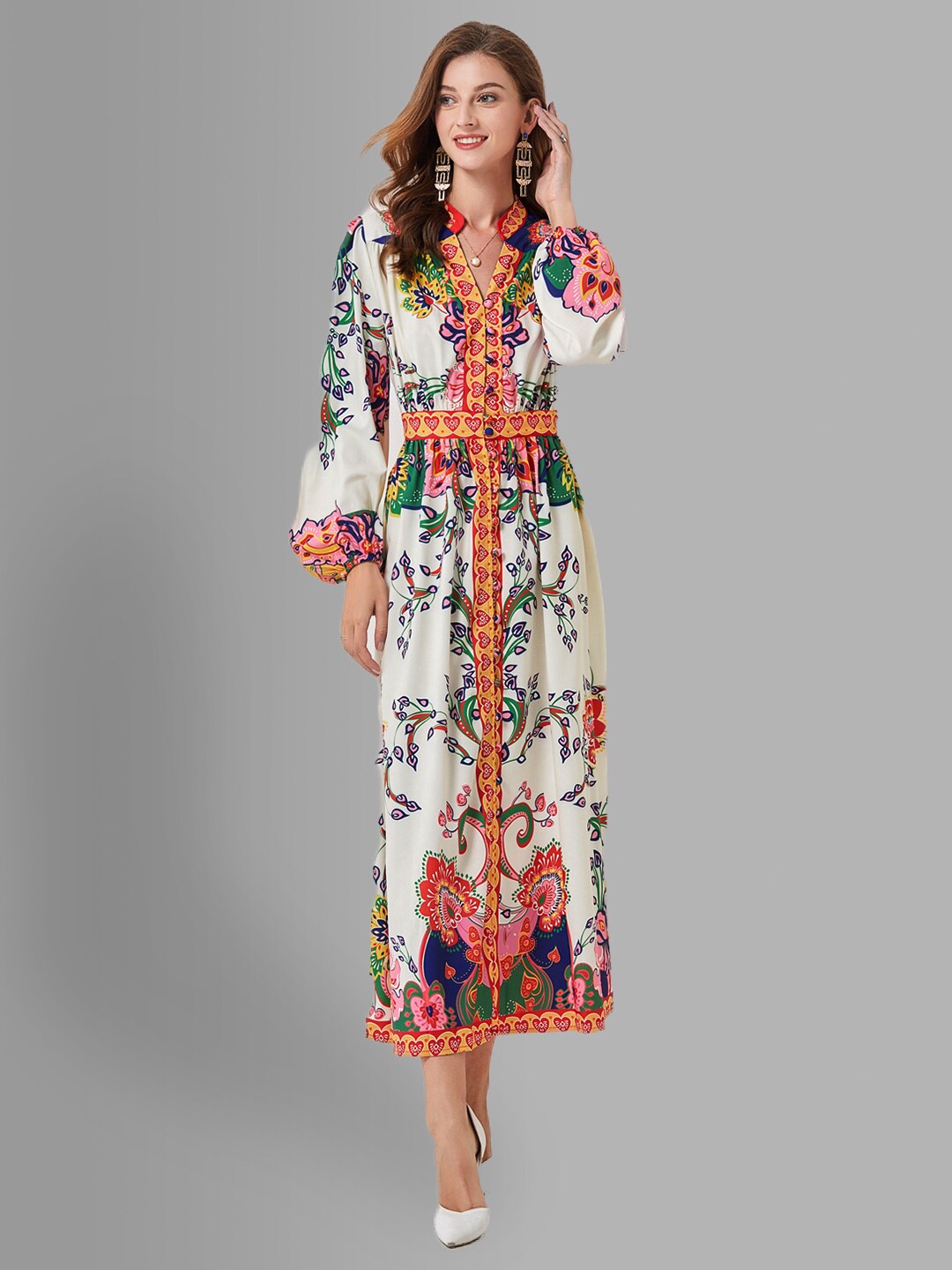 

JC Collection Multicoloured Floral Print Fit & Flare Maxi Dress, Multi