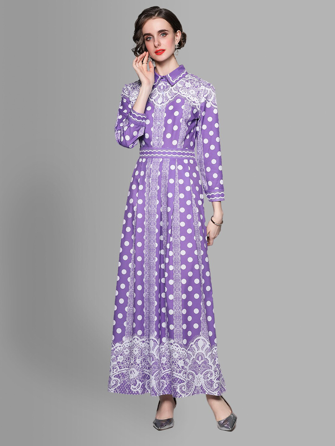

JC Collection Purple & White Maxi Dress