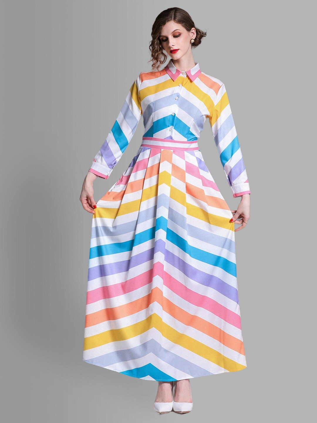 

JC Collection Multicoloured Striped Maxi Dress, Multi