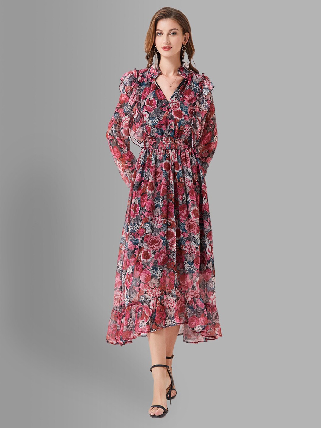 

JC Collection Red Floral Maxi Dress