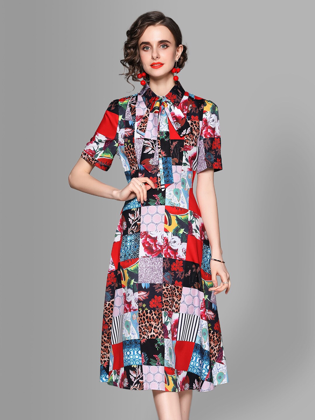 

JC Collection Multicoloured A-Line Dress, Multi