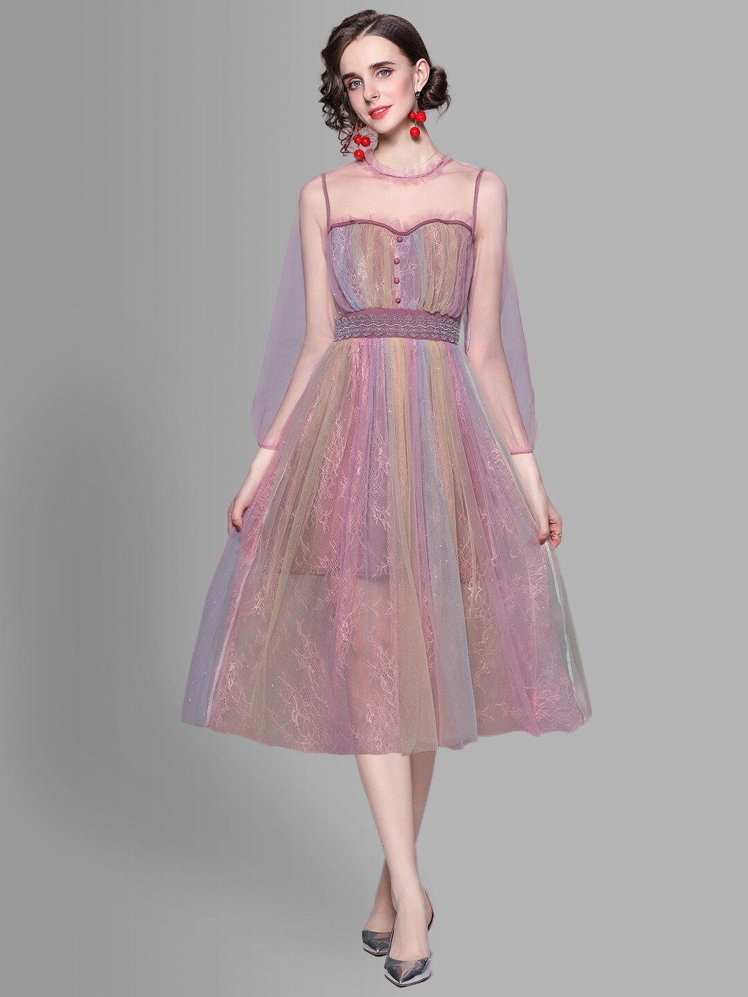 

JC Collection Purple Midi Dress