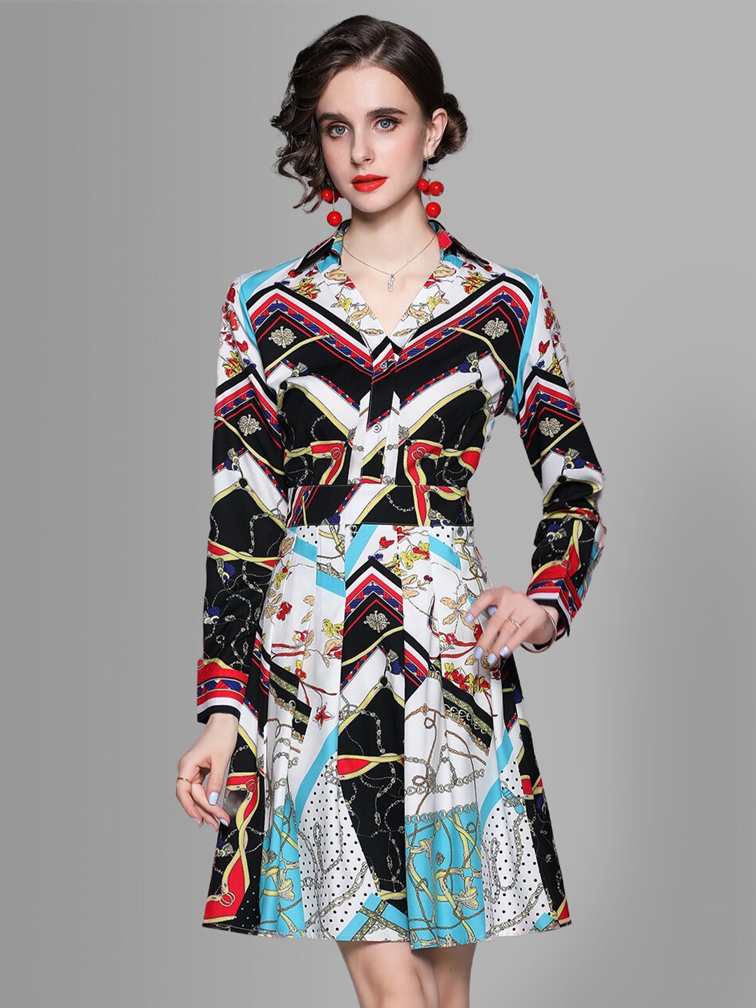 

JC Collection Multicoloured A-Line Dress, Multi