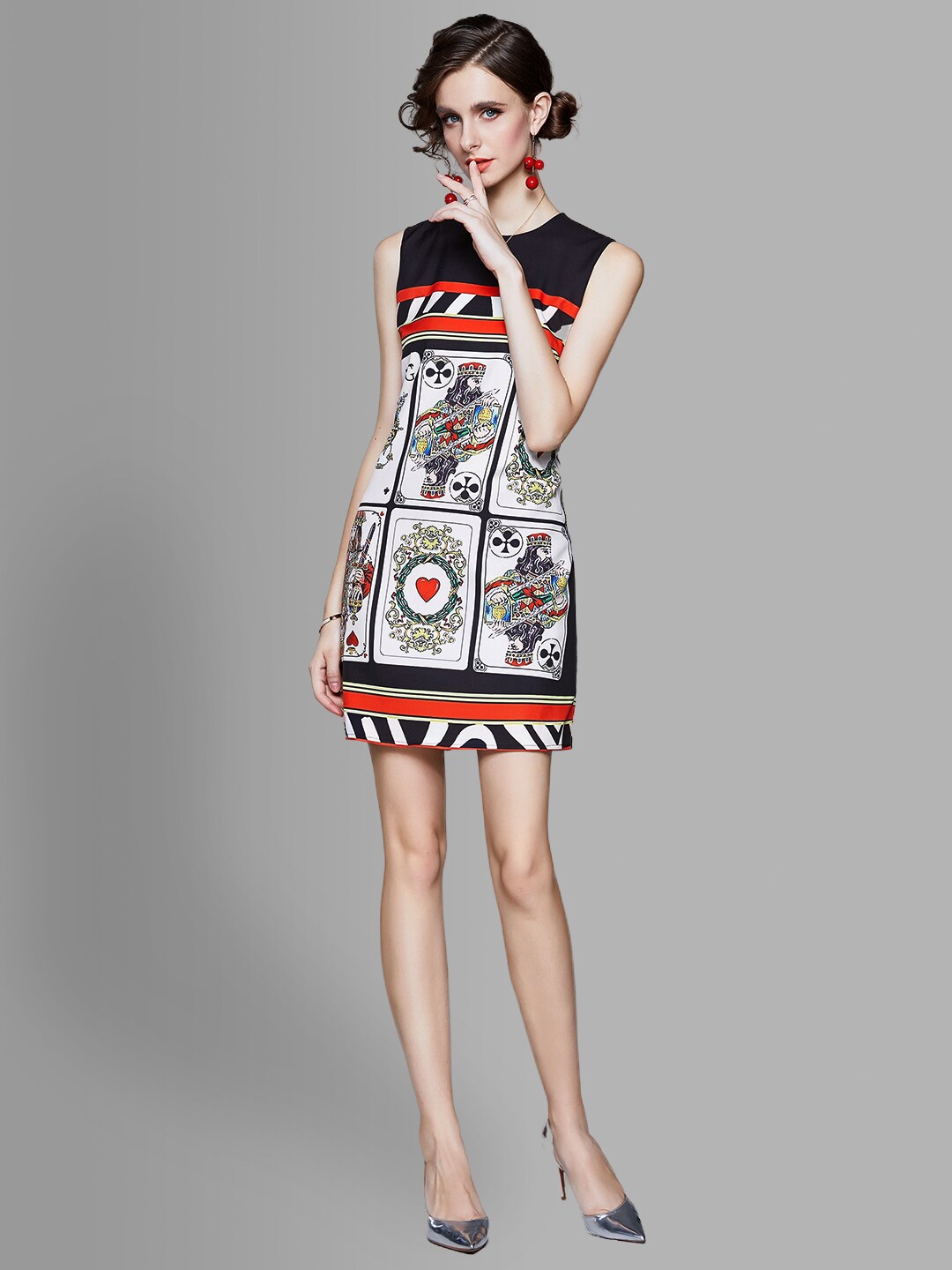 

JC Collection Black & White Sheath Dress