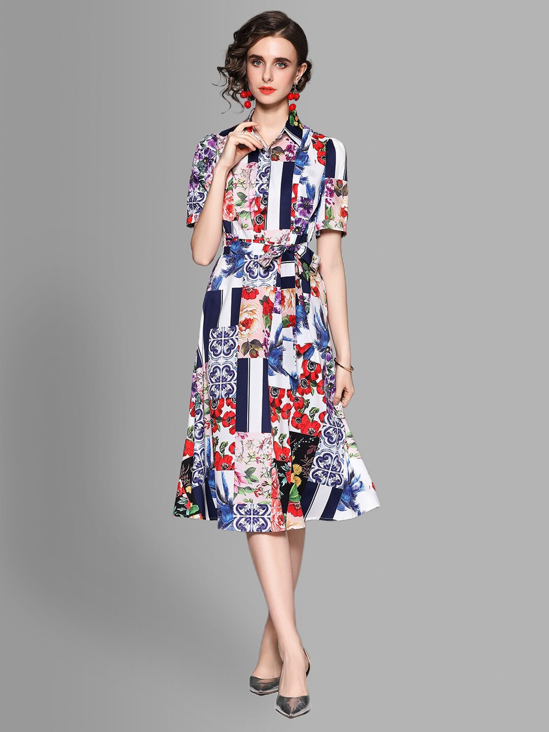 

JC Collection Multicoloured A-Line Dress, Multi