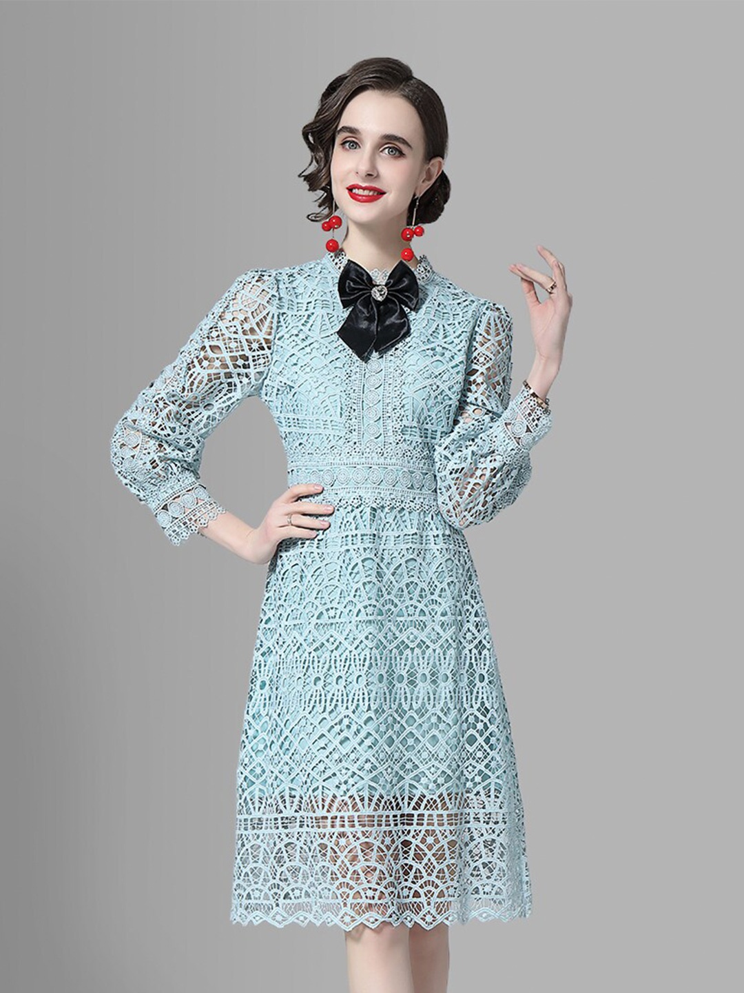 

JC Collection Green A-Line Dress