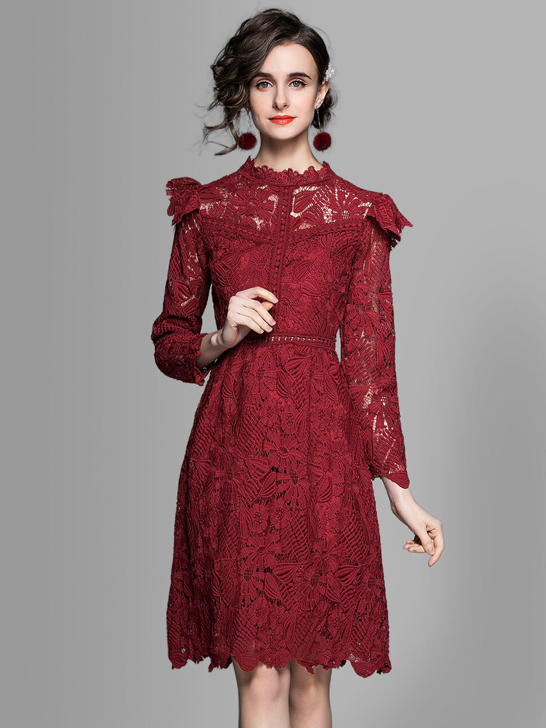 

JC Collection Maroon Floral Dress