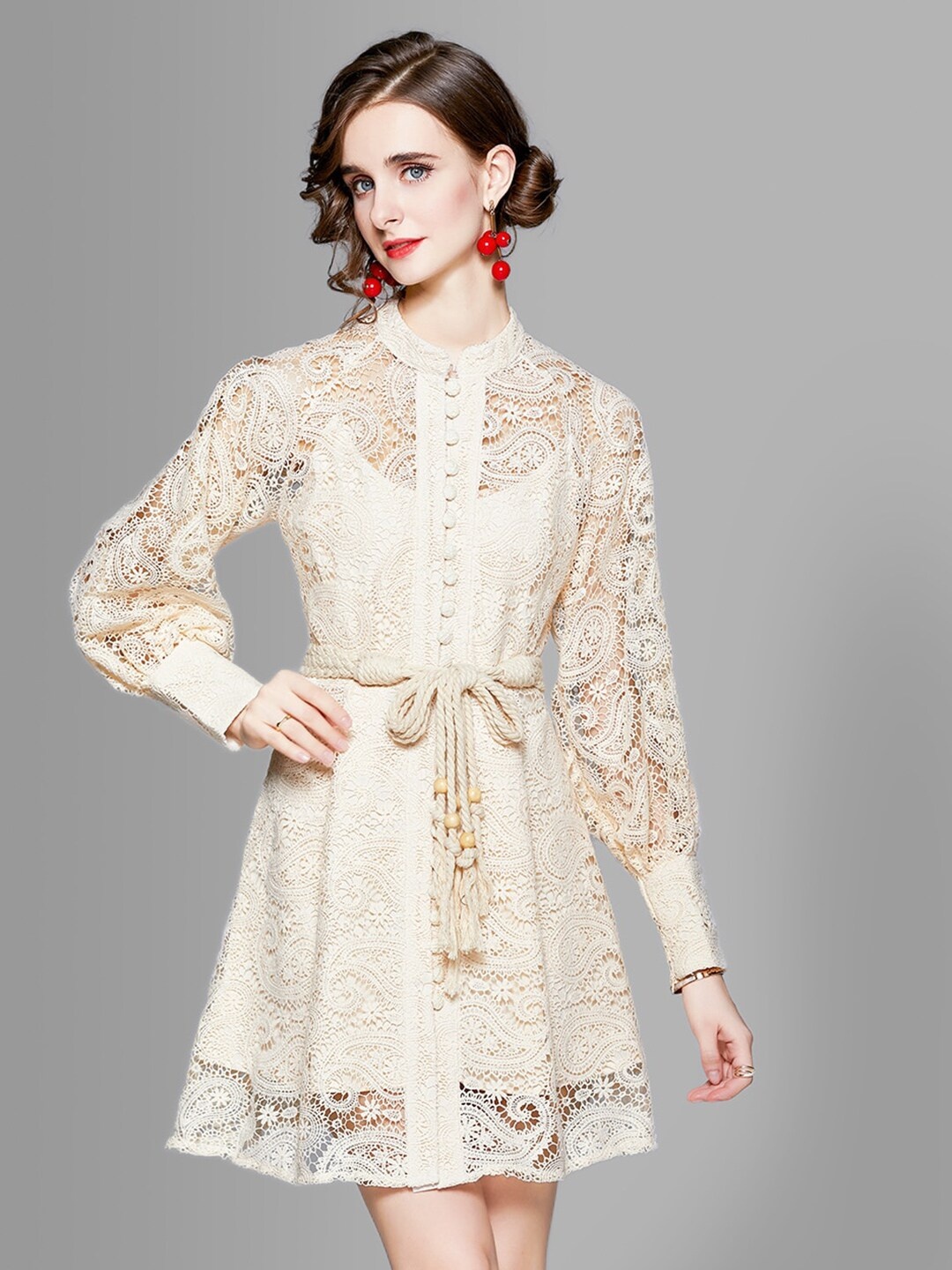 

JC Collection Beige Floral Dress